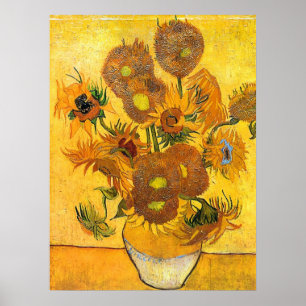 Vase with Fifteen Sunflowers by Vincent van Gogh Poster