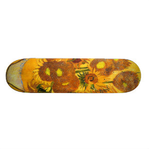 Vase with Fifteen Sunflowers by Vincent van Gogh Skateboard