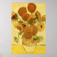 Vase with Fifteen Sunflowers, Van Gogh Fine Art