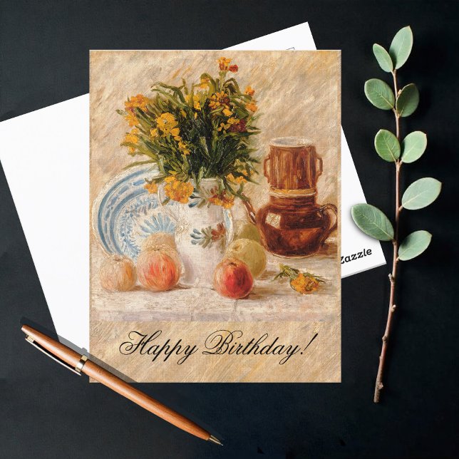 Vase with Flowers, Coffeepot and Fruit, van Gogh Postcard (Creator Uploaded)