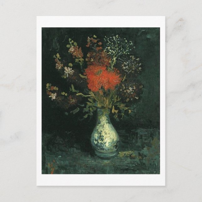 Vase with Flowers, Van Gogh Fine Art Postcard (Front)