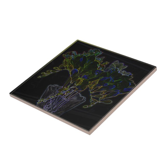 Vase with freesia tile (Side)