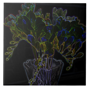 Vase with freesia tile