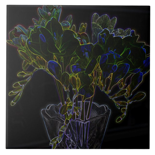 Vase with freesia tile (Front)