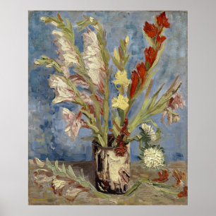 Vase with gladioli and China asterVincent van Gogh Poster