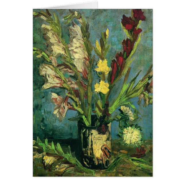 Vase with Gladioli (F248a) Van Gogh Fine Art (Front)