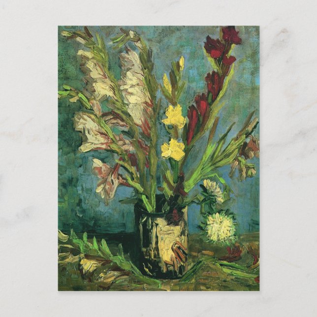 Vase with Gladioli (F248a) Van Gogh Fine Art Postcard (Front)