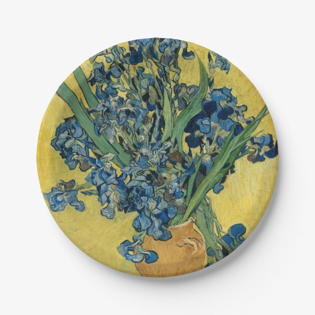 Vase with Irises by Van Gogh Paper Plate (Front)