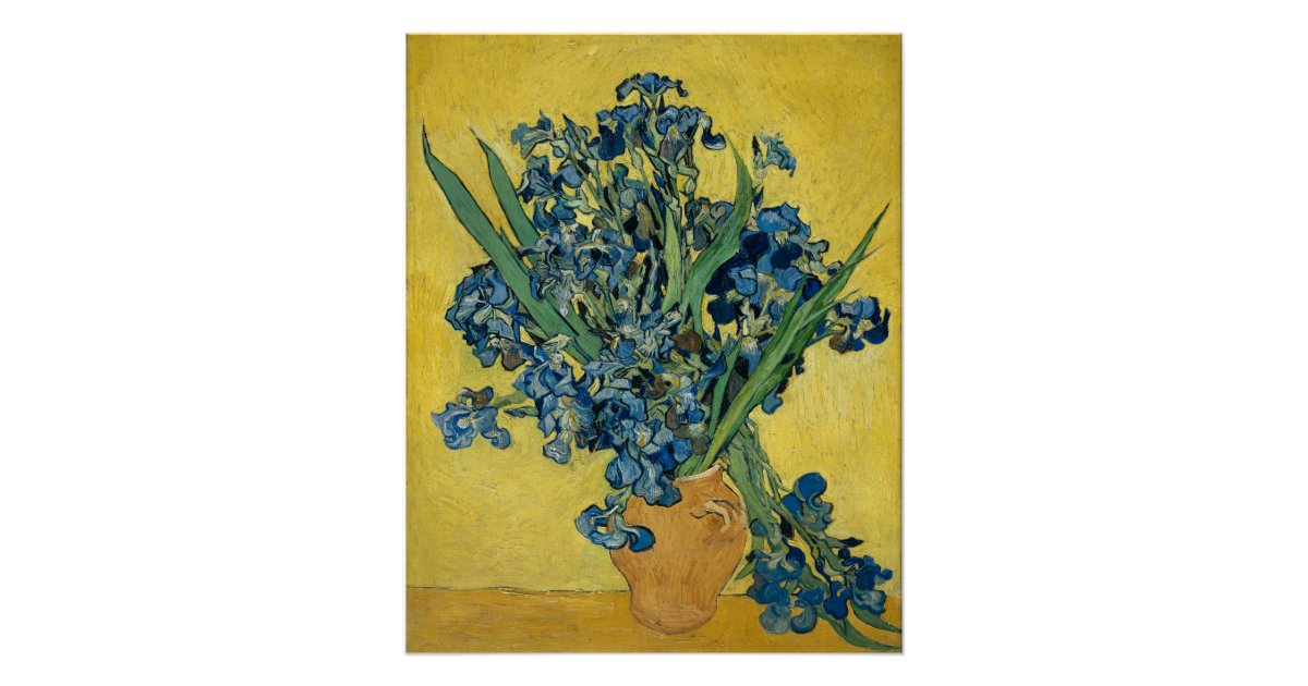 Vase with Irises by Van Gogh Poster | Zazzle