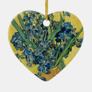 Vase with Irises by Van Gogh - Still Life Ceramic Tree Decoration