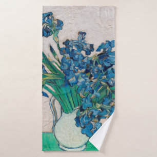 Vase with Irises, Van Gogh Bath Towel