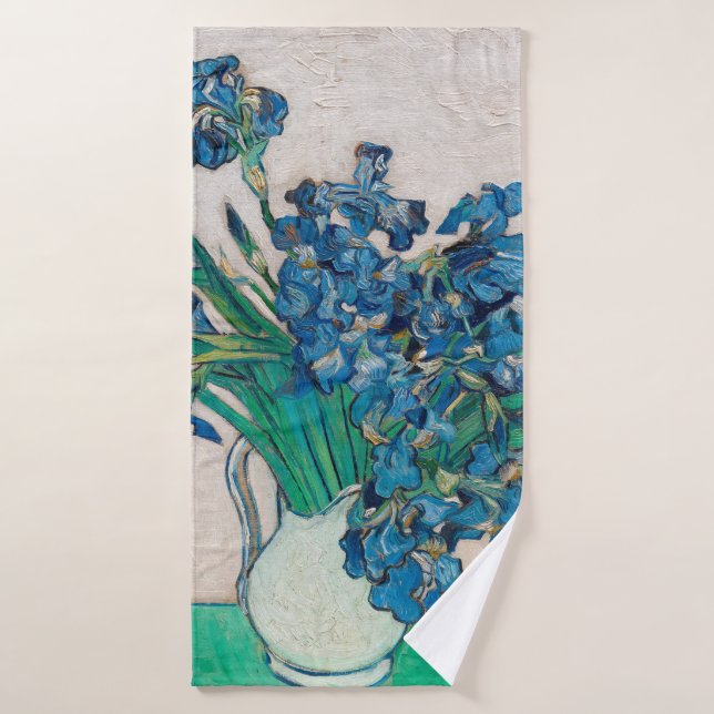 Vase with Irises, Van Gogh Bath Towel (Bath Towel)