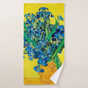 Vase with Irises, Van Gogh Bath Towel