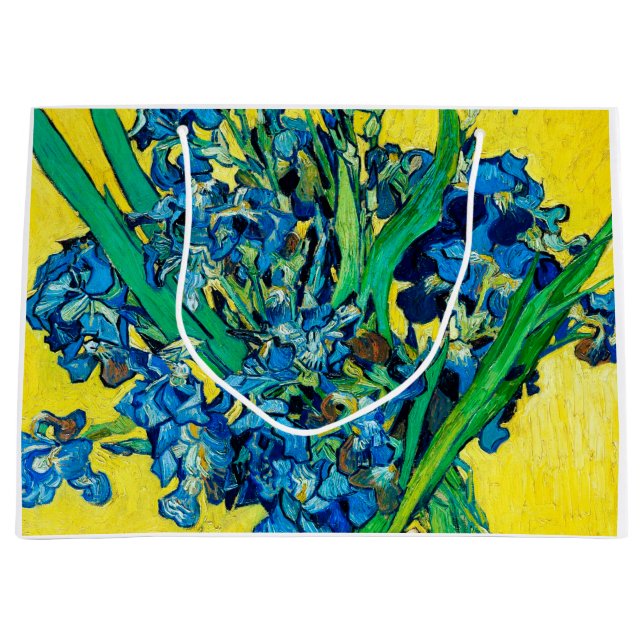 Vase with Irises, Van Gogh Large Gift Bag (Front)