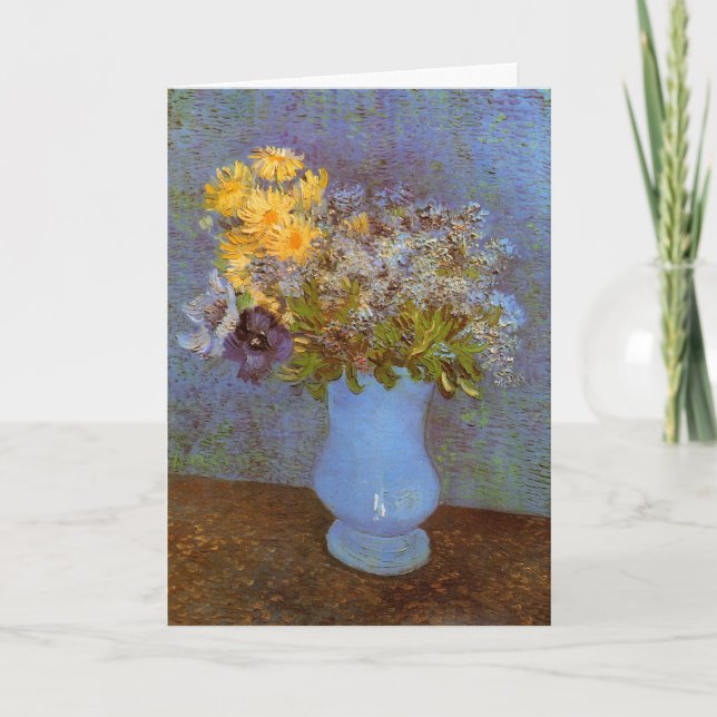 Vase with Lilacs and Daisies by Vincent van Gogh Card (Front)