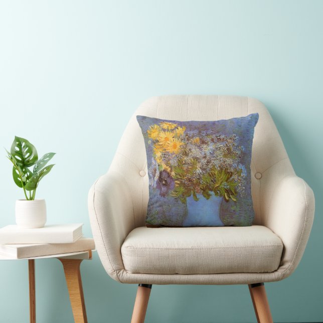 Vase with Lilacs and Daisies by Vincent van Gogh Cushion (Chair)