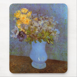 Vase with Lilacs and Daisies by Vincent van Gogh Mouse Mat
