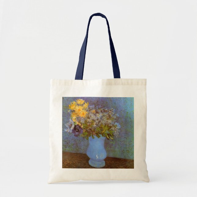 Vase with Lilacs and Daisies by Vincent van Gogh Tote Bag (Front)