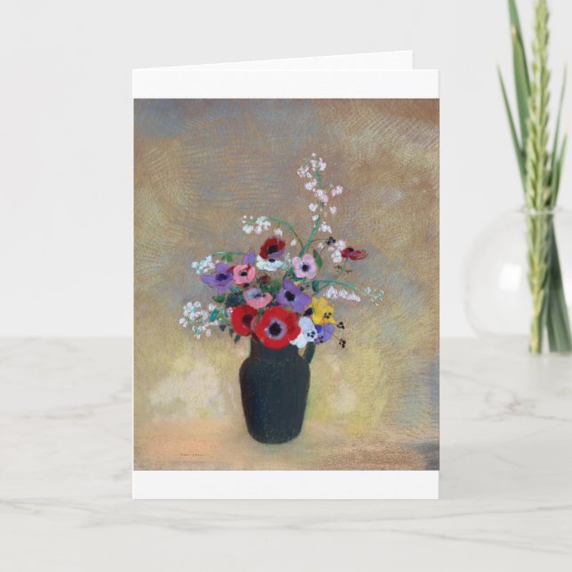 Vase with Mixed Flowers, Redon Card (Front)