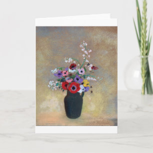 Vase with Mixed Flowers, Redon Card