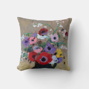 Vase with Mixed Flowers, Redon Cushion