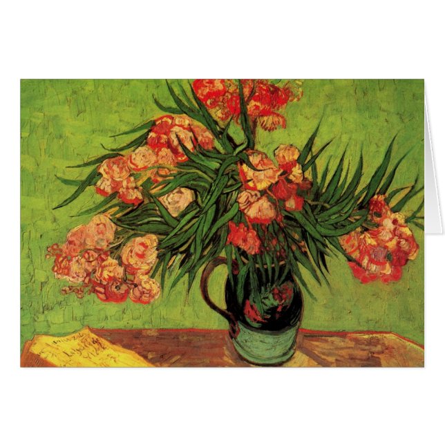 Vase with Oleanders and Books by Vincent van Gogh (Front Horizontal)