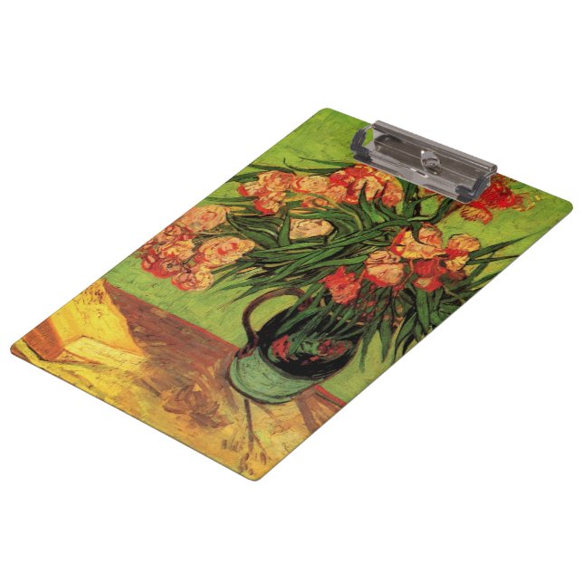 Vase with Oleanders and Books by Vincent van Gogh Clipboard (Angled)