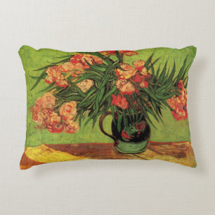Vase with Oleanders and Books by Vincent van Gogh Decorative Cushion