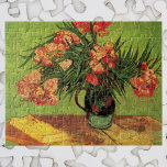 Vase with Oleanders and Books by Vincent van Gogh Jigsaw Puzzle<br><div class="desc">Still Life: Vase with Oleanders and Books by Vincent van Gogh is a vintage fine art post impressionism still life floral painting. A beautiful bouquet of oleander flowers from a spring garden and library books for leisure reading on a table. About the artist: Vincent Willem van Gogh (1853 -1890) was...</div>