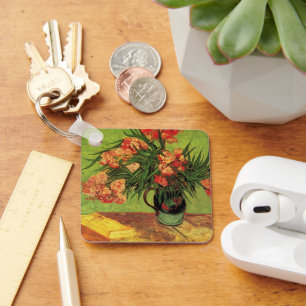 Vase with Oleanders and Books by Vincent van Gogh Key Ring