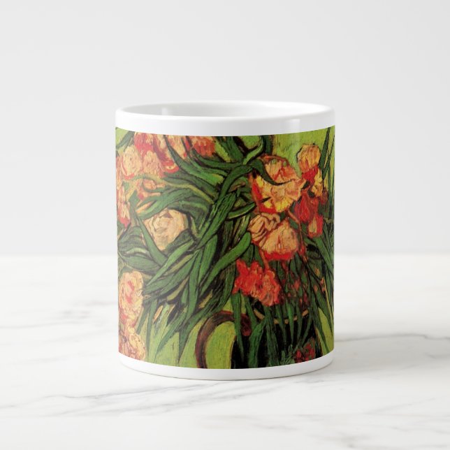 Vase with Oleanders and Books by Vincent van Gogh Large Coffee Mug (Front)