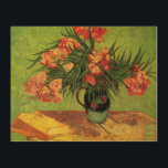 Vase with Oleanders and Books by Vincent van Gogh Wood Wall Art<br><div class="desc">Still Life: Vase with Oleanders and Books by Vincent van Gogh is a vintage fine art post impressionism still life floral painting. A beautiful bouquet of oleander flowers from a spring garden and library books for leisure reading on a table. About the artist: Vincent Willem van Gogh (1853 -1890) was...</div>