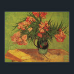 Vase with Oleanders and Books by Vincent van Gogh Wood Wall Art<br><div class="desc">Still Life: Vase with Oleanders and Books by Vincent van Gogh is a vintage fine art post impressionism still life floral painting. A beautiful bouquet of oleander flowers from a spring garden and library books for leisure reading on a table. About the artist: Vincent Willem van Gogh (1853 -1890) was...</div>