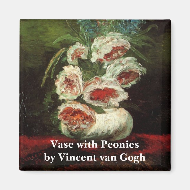 Vase with Peonies by Vincent van Gogh Magnet (Front)