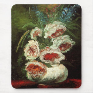 Vase with Peonies by Vincent van Gogh Mouse Mat