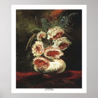Vase with Peonies by Vincent van Gogh Poster