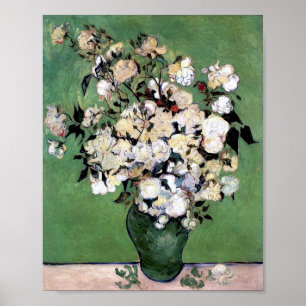 Vase with Pink Roses (F682) Van Gogh Fine Art Poster