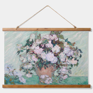 Vase with Pink Roses, Van Gogh Hanging Tapestry