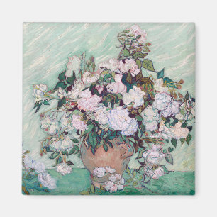 Vase with Pink Roses, Van Gogh Magnet