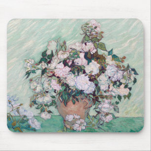 Vase with Pink Roses, Van Gogh Mouse Mat
