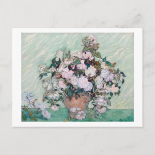Vase with Pink Roses, Van Gogh Postcard