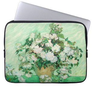 Vase with Pink Roses, Vincent Van Gogh Laptop Sleeve
