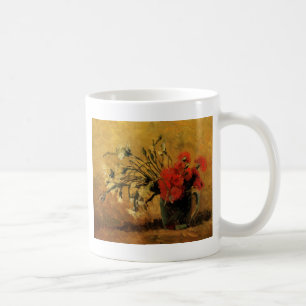 Vase with Red and White Carnations Coffee Mug