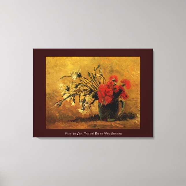 vase with red and white carnations, van Gogh Canvas Print (Front)