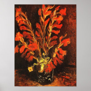 Vase with Red Gladioli Van Gogh FIne Art Poster