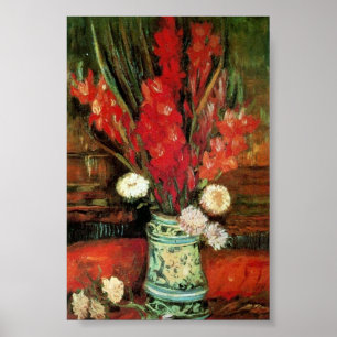 Vase with Red Gladioli Van Gogh Fine Art Poster