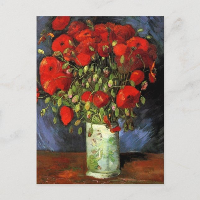 Vase with Red Poppies by Van Gogh Postcard (Front)