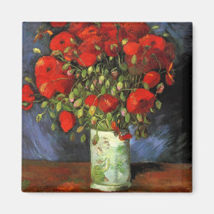 Vase with Red Poppies by Vincent Van Gogh  Magnet