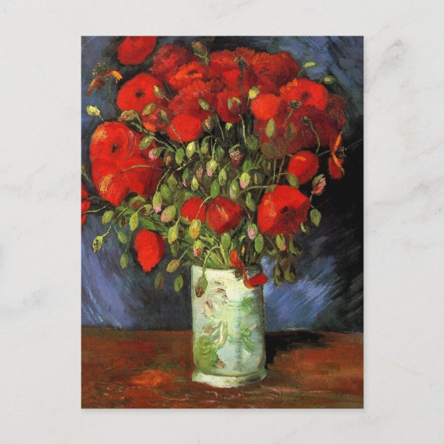 Vase with Red Poppies by Vincent van Gogh Postcard (Front)