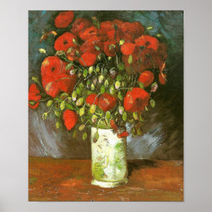 Vase With Red Poppies (F279) Van Gogh Fine Art Poster